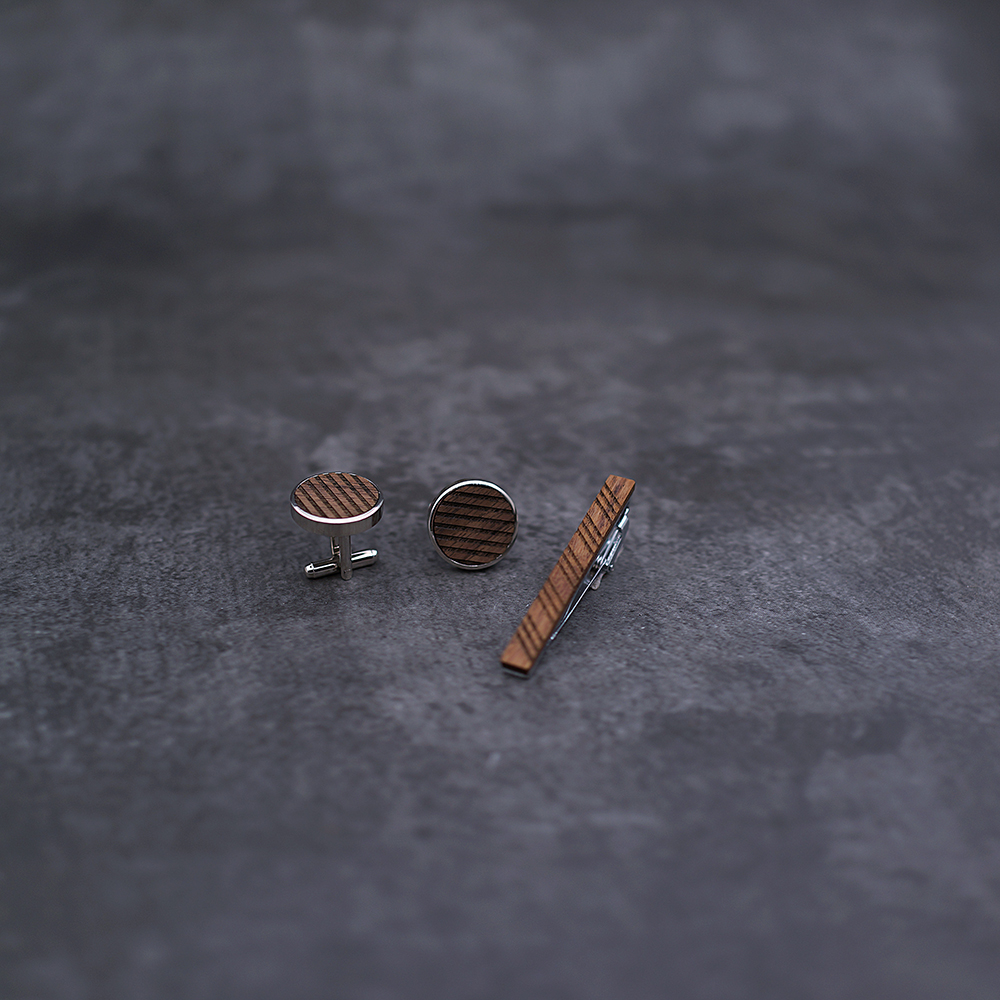 High Quality Wood Cuff links n - Tie Bar Set Gift のレビューと価格