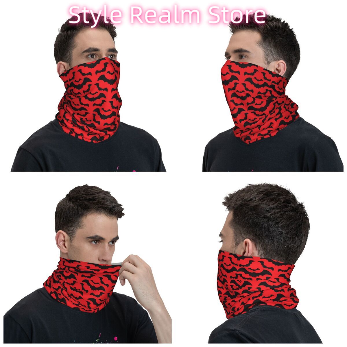Gothic Witch Bats Pattern Band - Neck Warmer Tube のレビューと価格