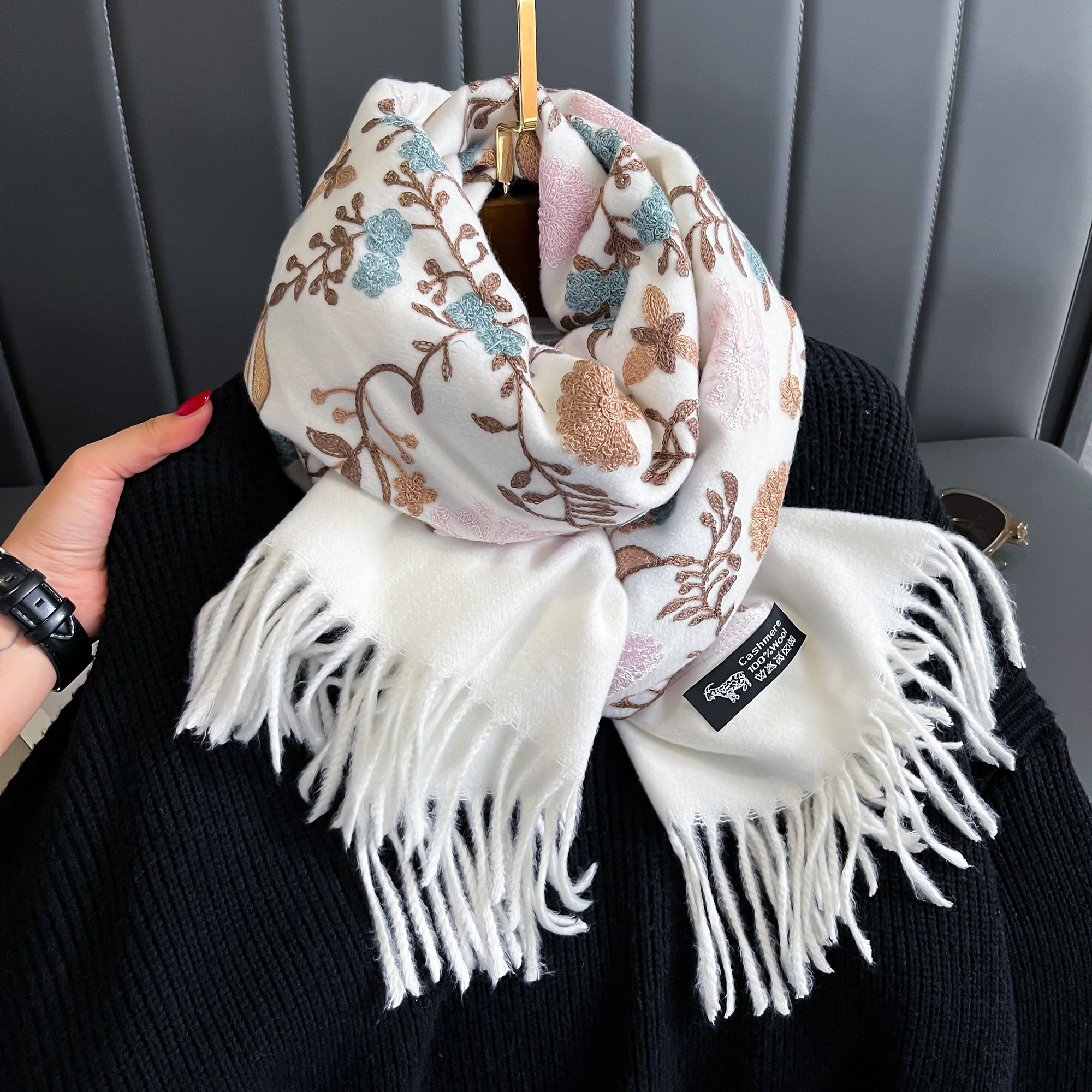 New Winter Warm Cashmere Scarf - Woven Scarf Blanket のレビューと価格
