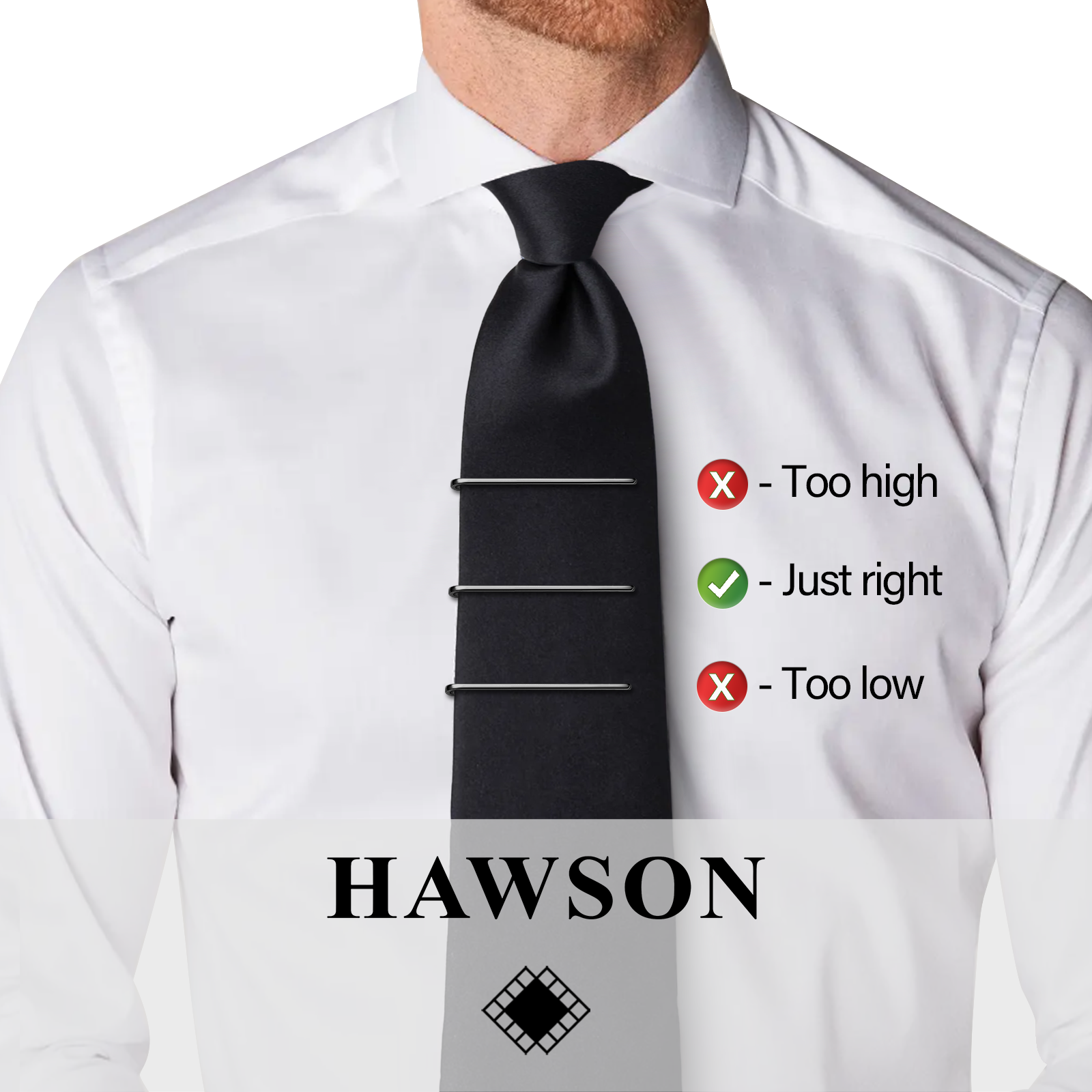 HAWSON Tie Clips for Men 4Pcs  - Tie Bar Set Gift のレビューと価格