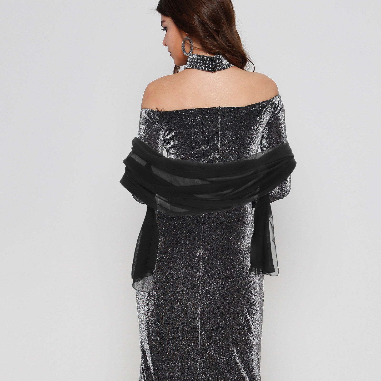 200X70Cm Chiffon Shawl For Wom - Stole Wedding Shawl のレビューと価格