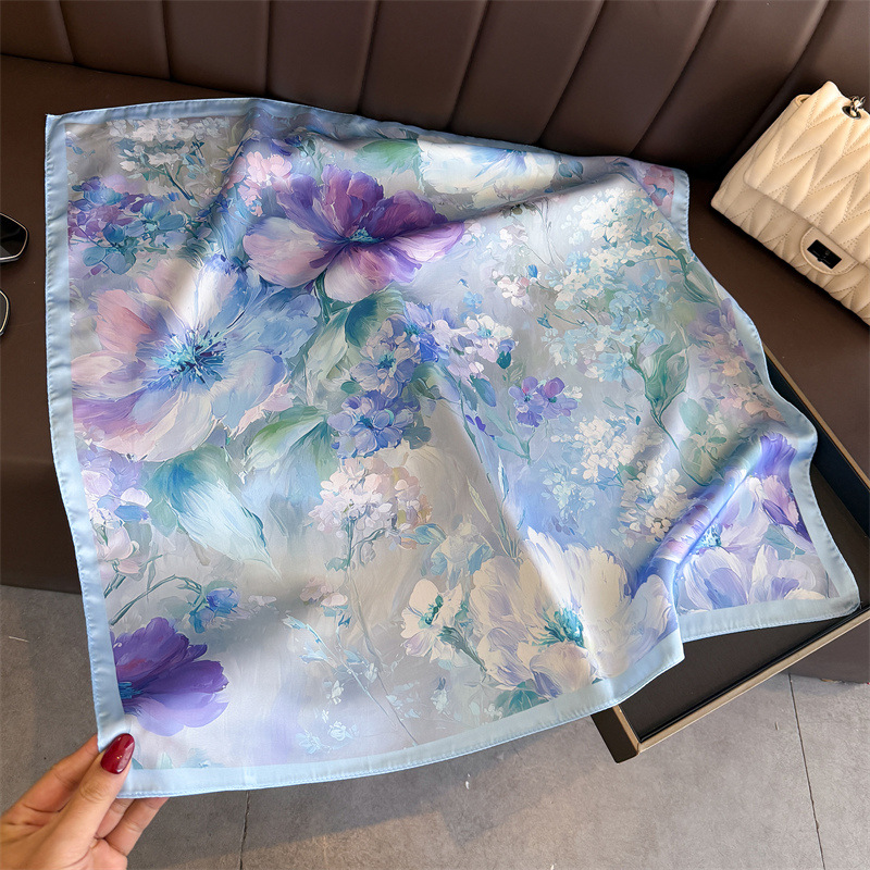 2026 New Floral Print Silk Squ - Silk Neck Scarf のレビューと価格
