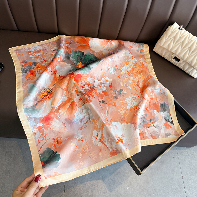 2026 New Floral Print Silk Squ - Silk Neck Scarf のレビューと価格