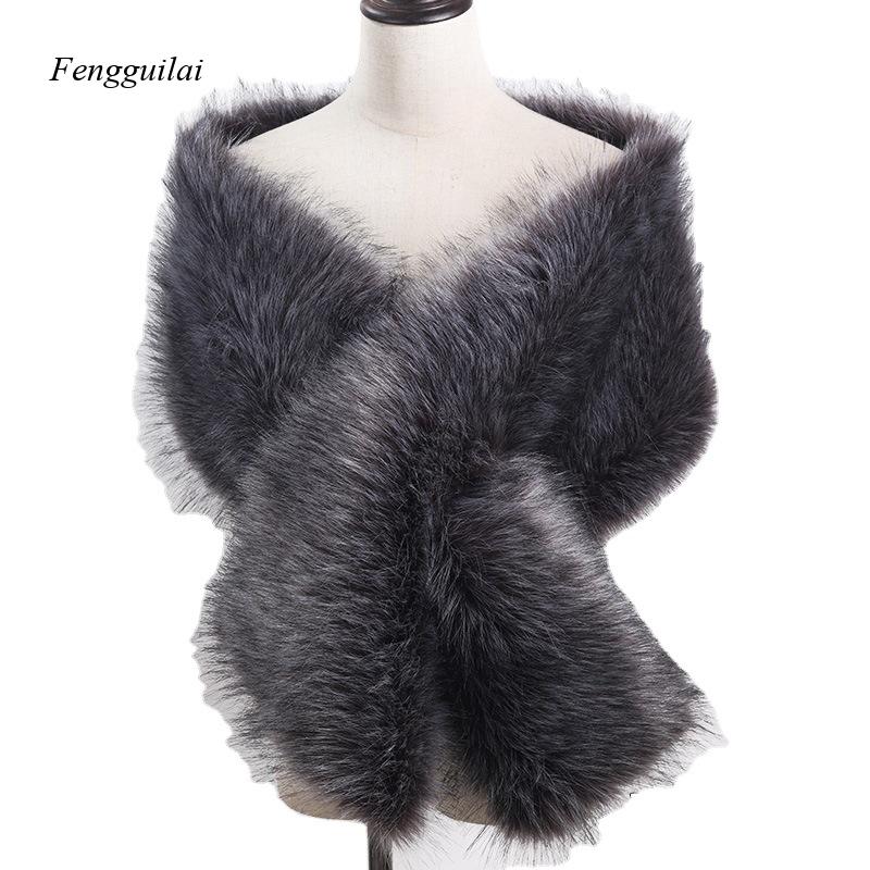 Women's White Faux Fur Shawl B - Stole Wedding Shawl のレビューと価格