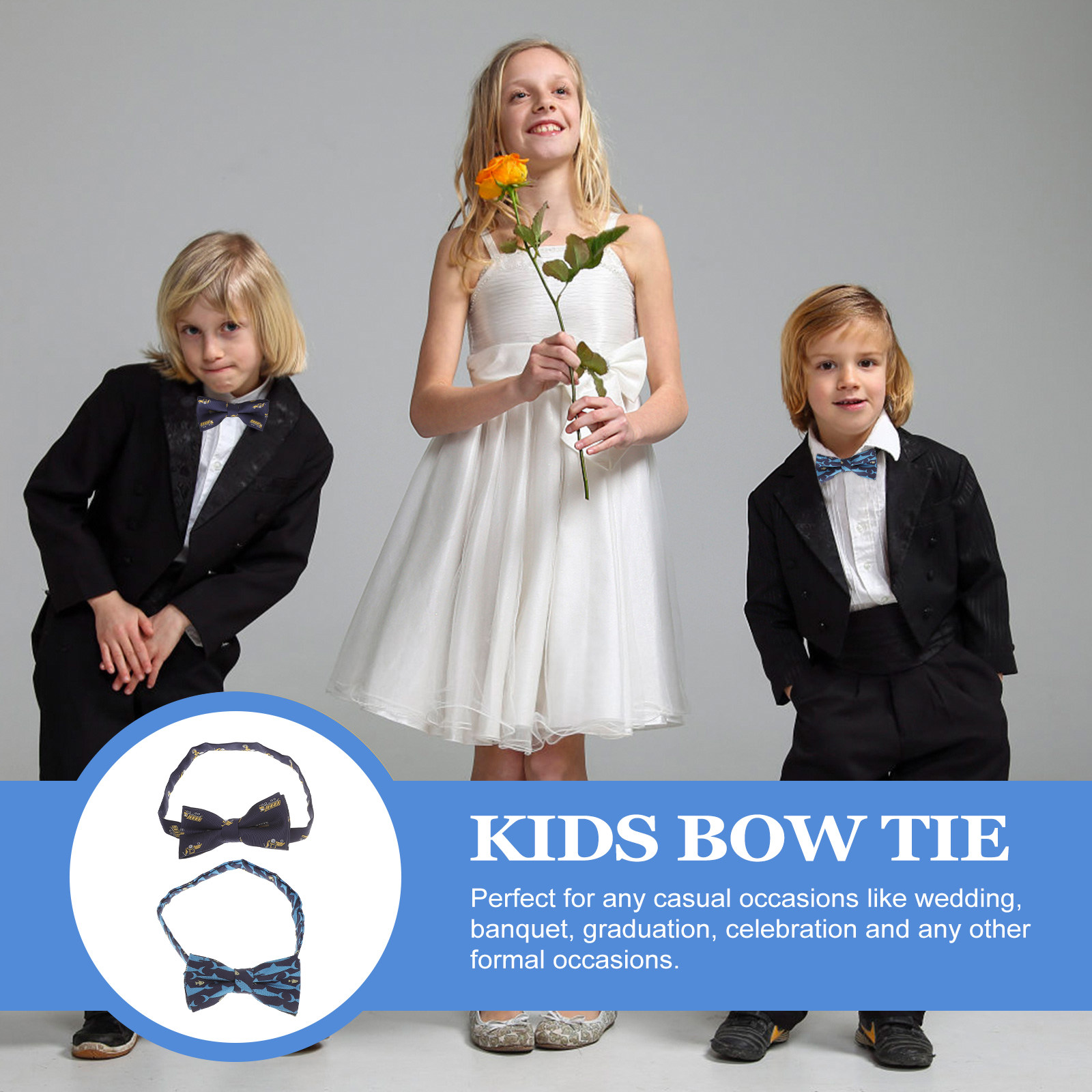2Pcs Kids Bow Tie Cartoon Pre- - Bow Tie Pre Tied のレビューと価格
