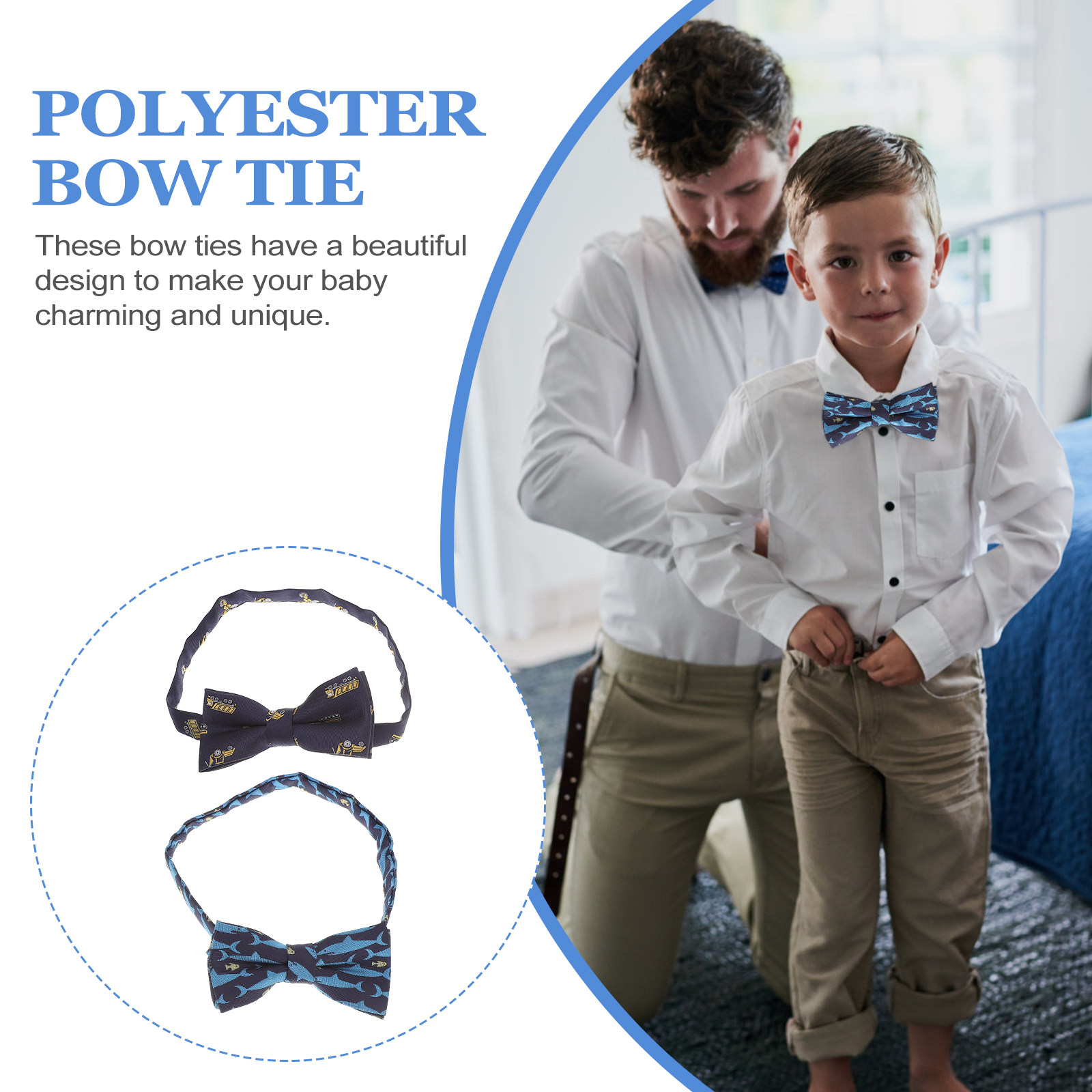 2Pcs Kids Bow Tie Cartoon Pre- - Bow Tie Pre Tied のレビューと価格
