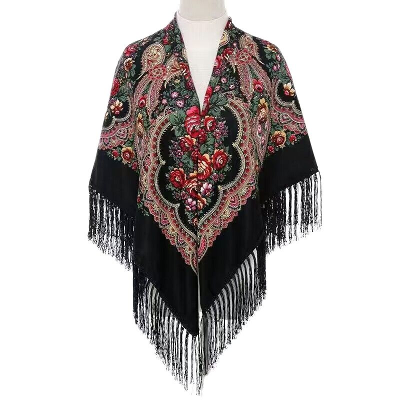 130*130cm Ethnic Printed Squar - Woven Scarf Blanket のレビューと価格