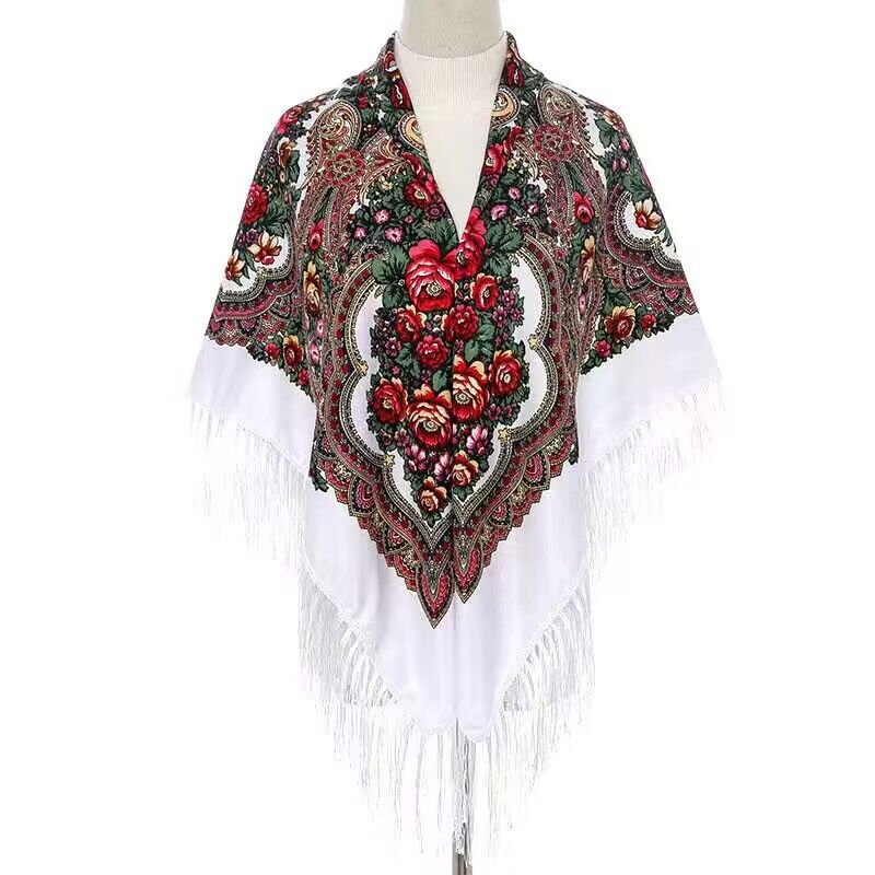 130*130cm Ethnic Printed Squar - Woven Scarf Blanket のレビューと価格