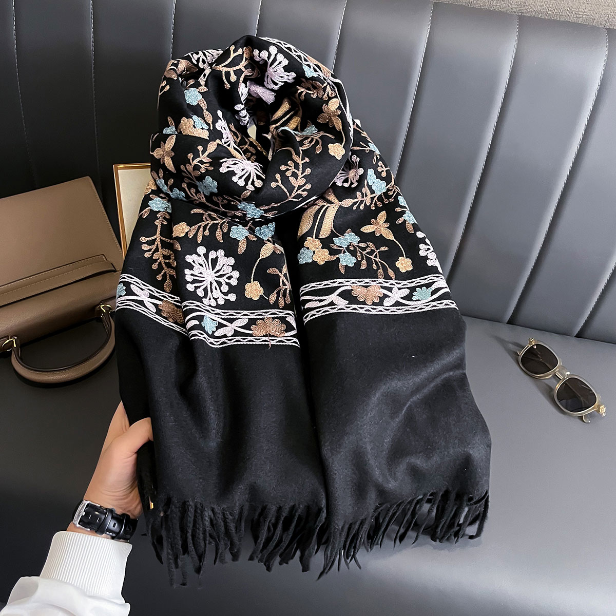 New Winter Warm Cashmere Scarf - Woven Scarf Blanket のレビューと価格