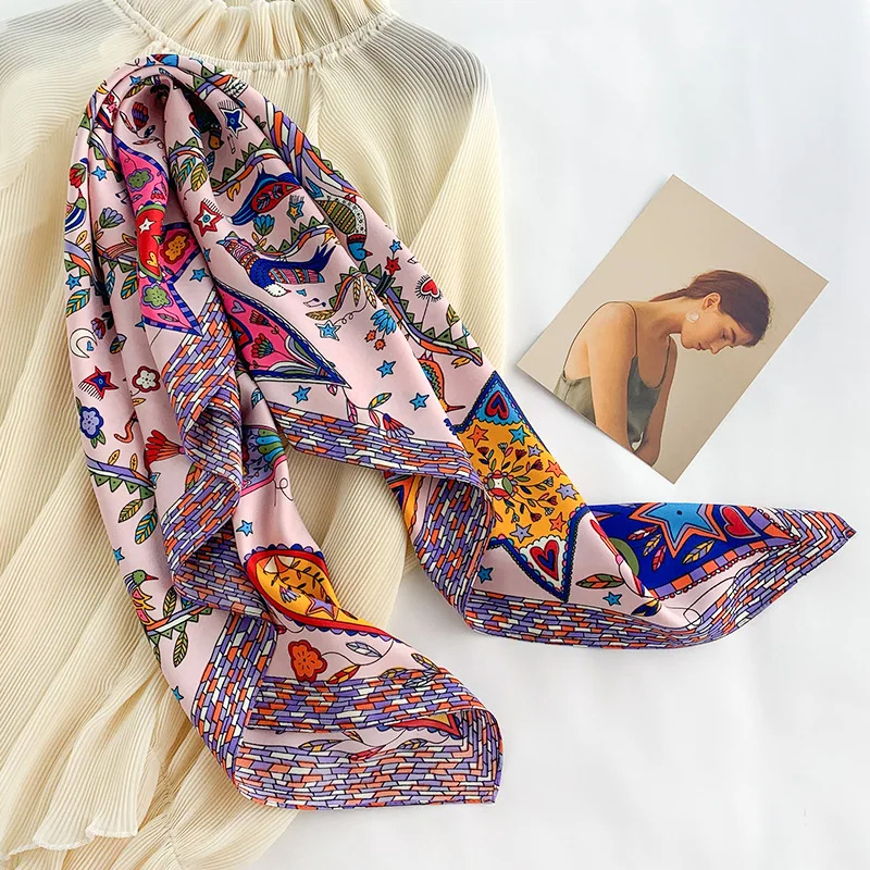 2024 90*90cm Square Scarf Twil - Bandana Cotton のレビューと価格