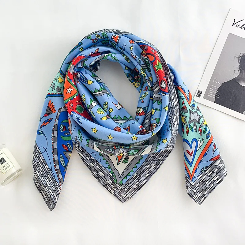 2024 90*90cm Square Scarf Twil - Bandana Cotton のレビューと価格