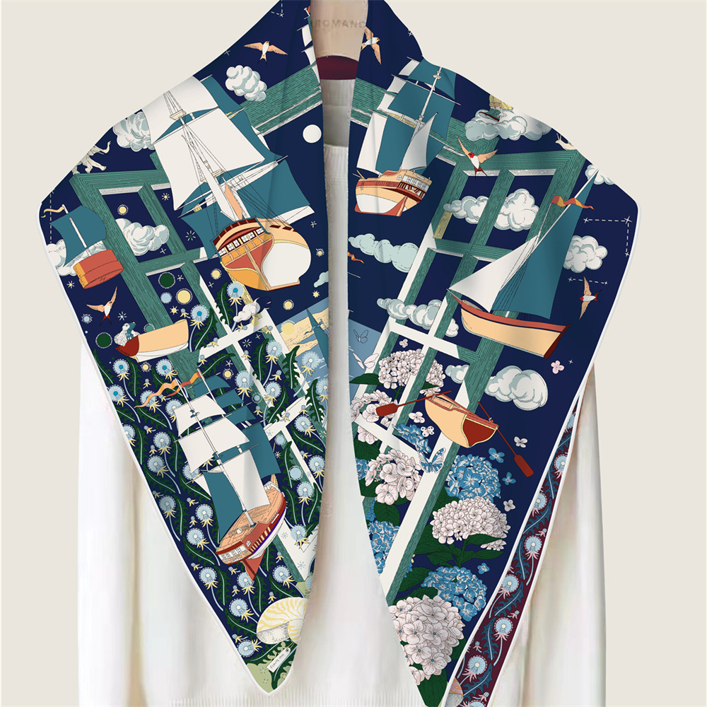 90CM Brand Silk Scarves Wraps  - Scarf Silk Square のレビューと価格