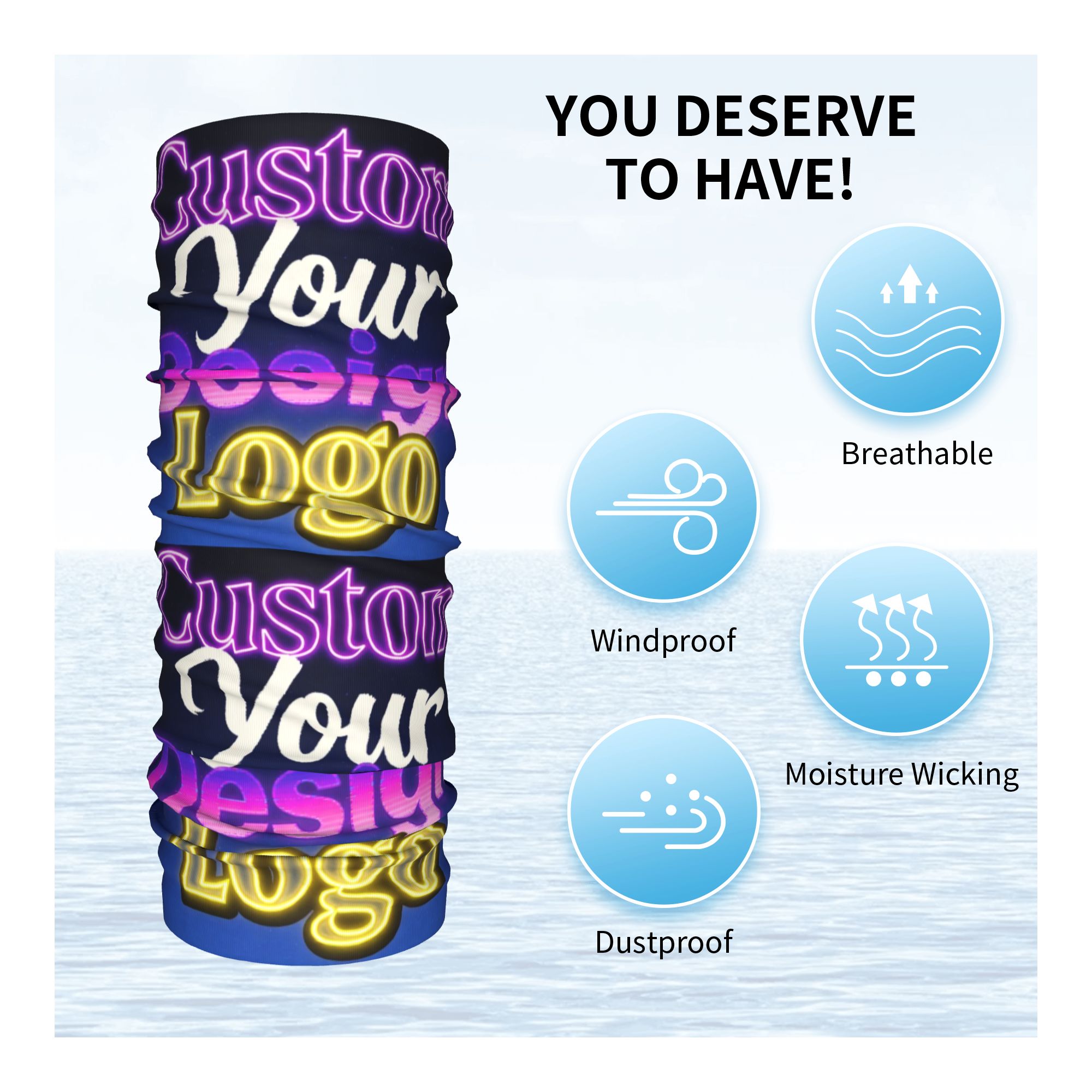 Custom Custom Your Design Logo - Neck Warmer Tube のレビューと価格