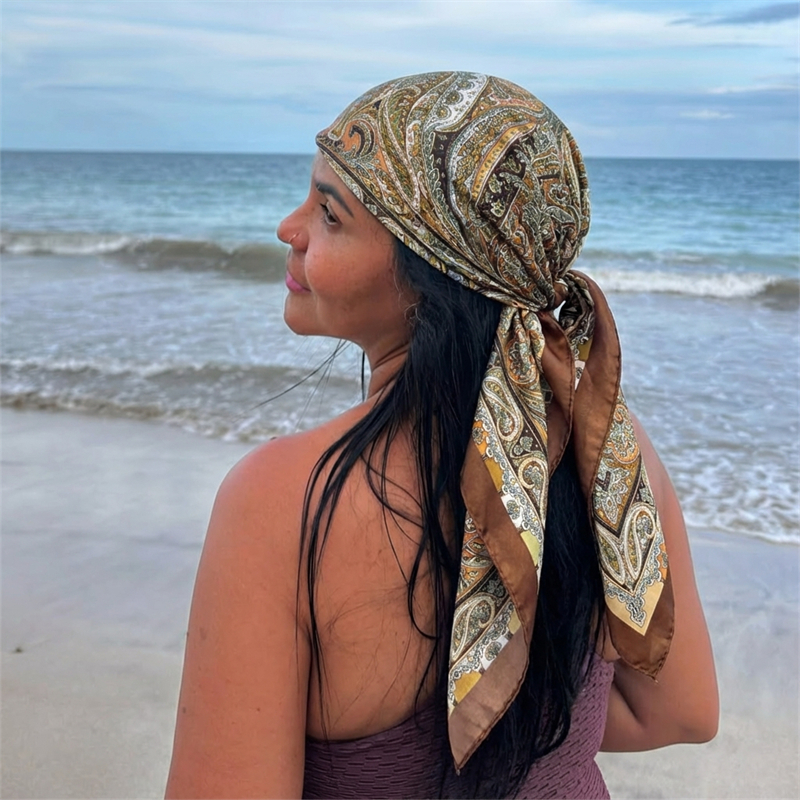 Women Spring Summer Square Sca - Head Wrap Turban のレビューと価格