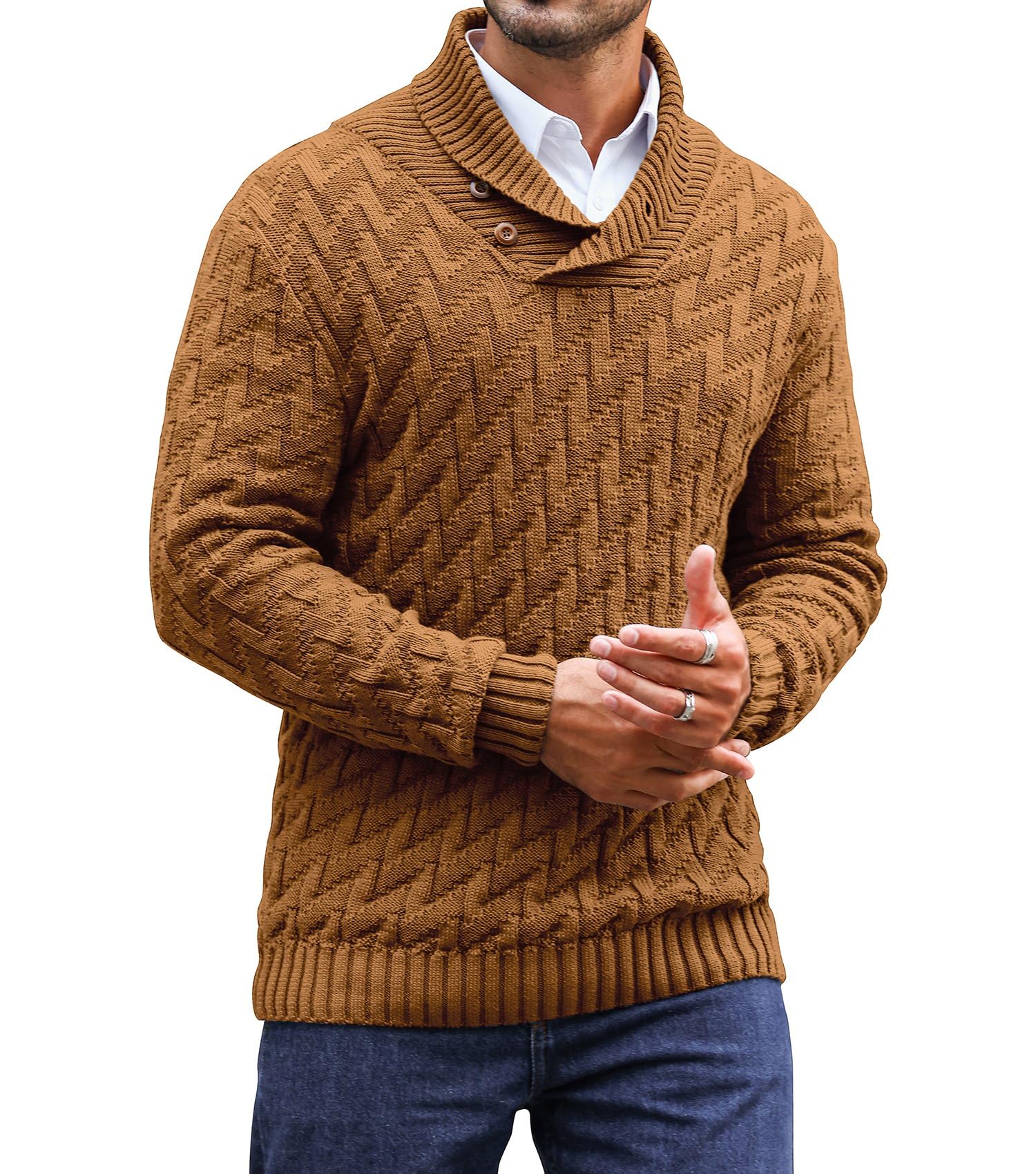 Men's Sweater Spring Shawl Col - Muffler Men Wool のレビューと価格