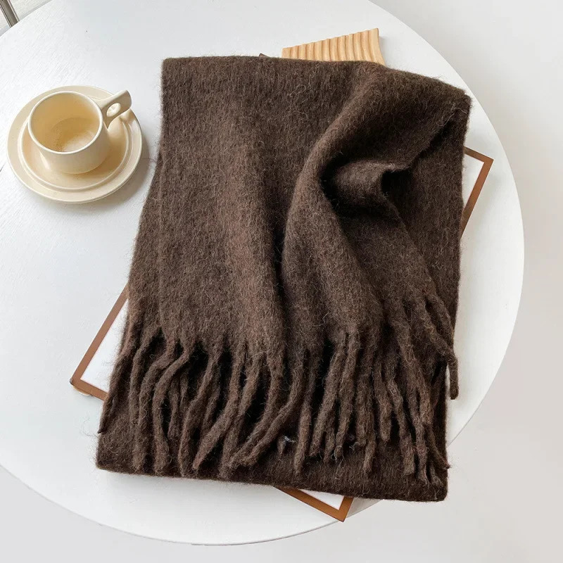 Scarf Lady Autumn Winter Solid - Muffler Men Wool のレビューと価格