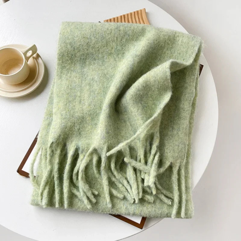 Scarf Lady Autumn Winter Solid - Muffler Men Wool のレビューと価格