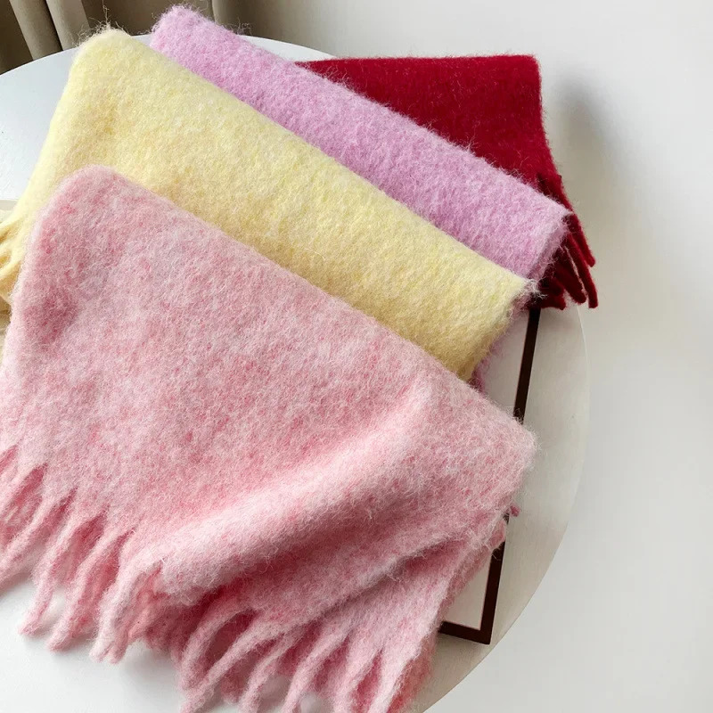 Scarf Lady Autumn Winter Solid - Muffler Men Wool のレビューと価格