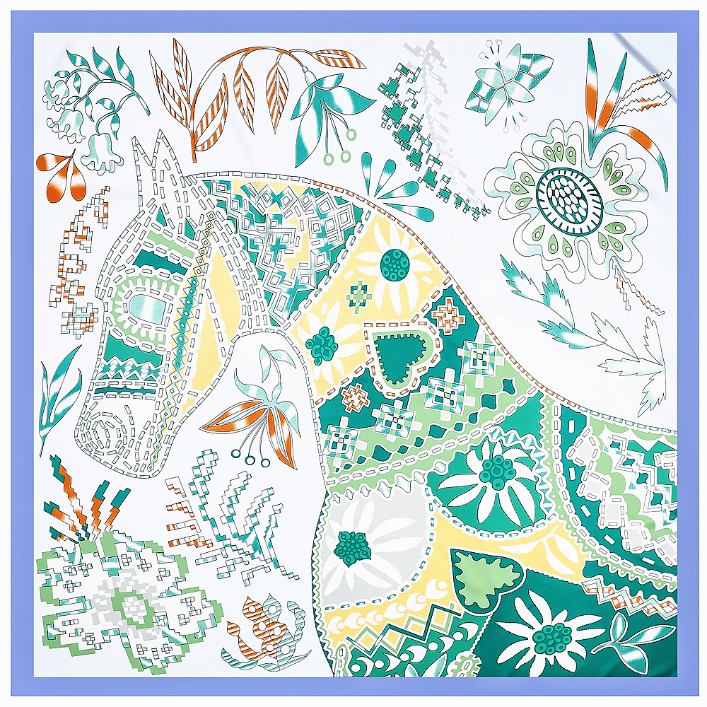 130cm Brand Women Scarves Desi - Silk Neck Scarf のレビューと価格