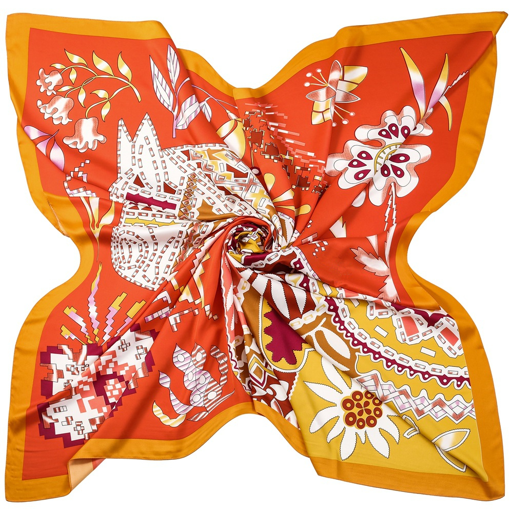 130cm Brand Women Scarves Desi - Silk Neck Scarf のレビューと価格