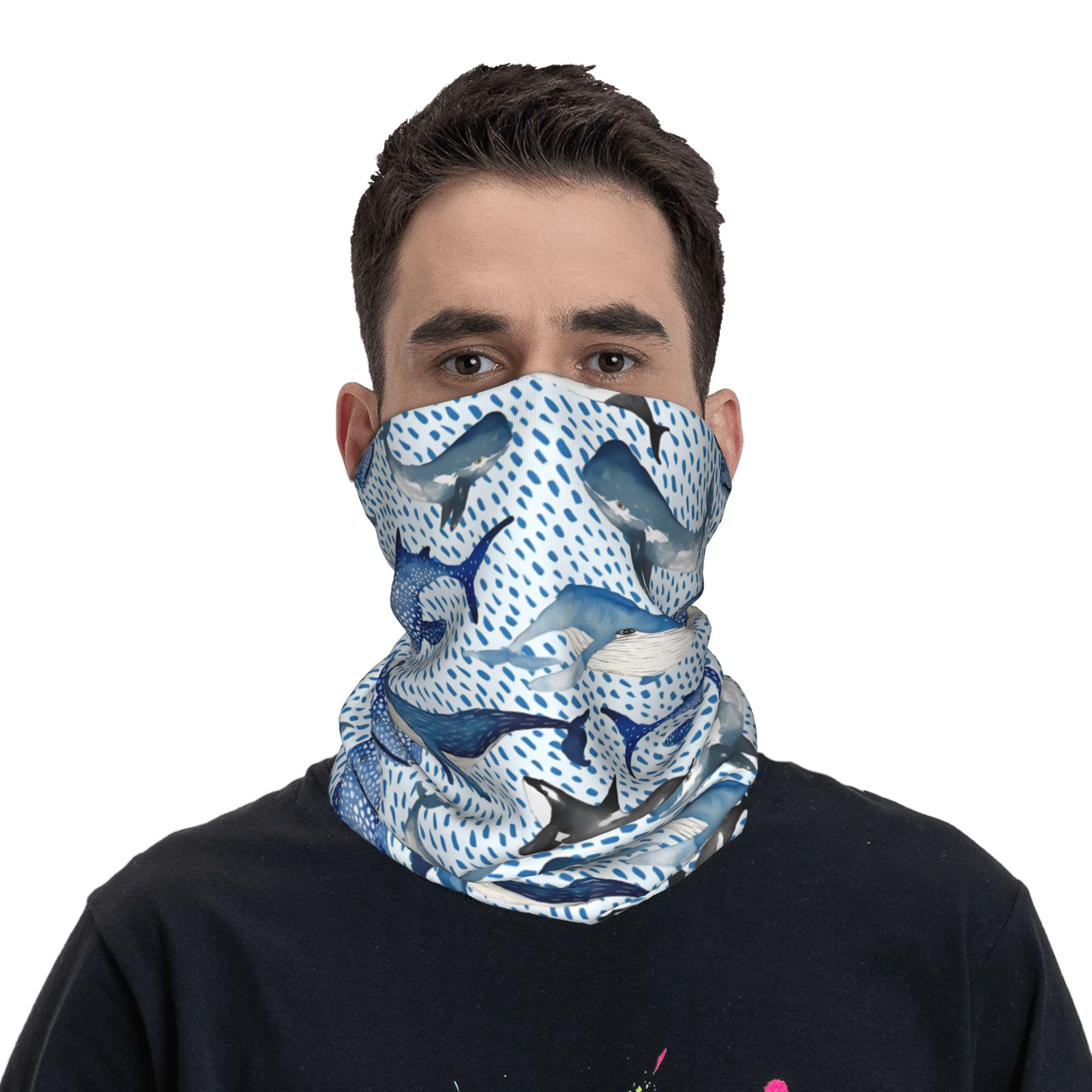 Custom Blue Watercolour Shark  - Neck Warmer Tube のレビューと価格