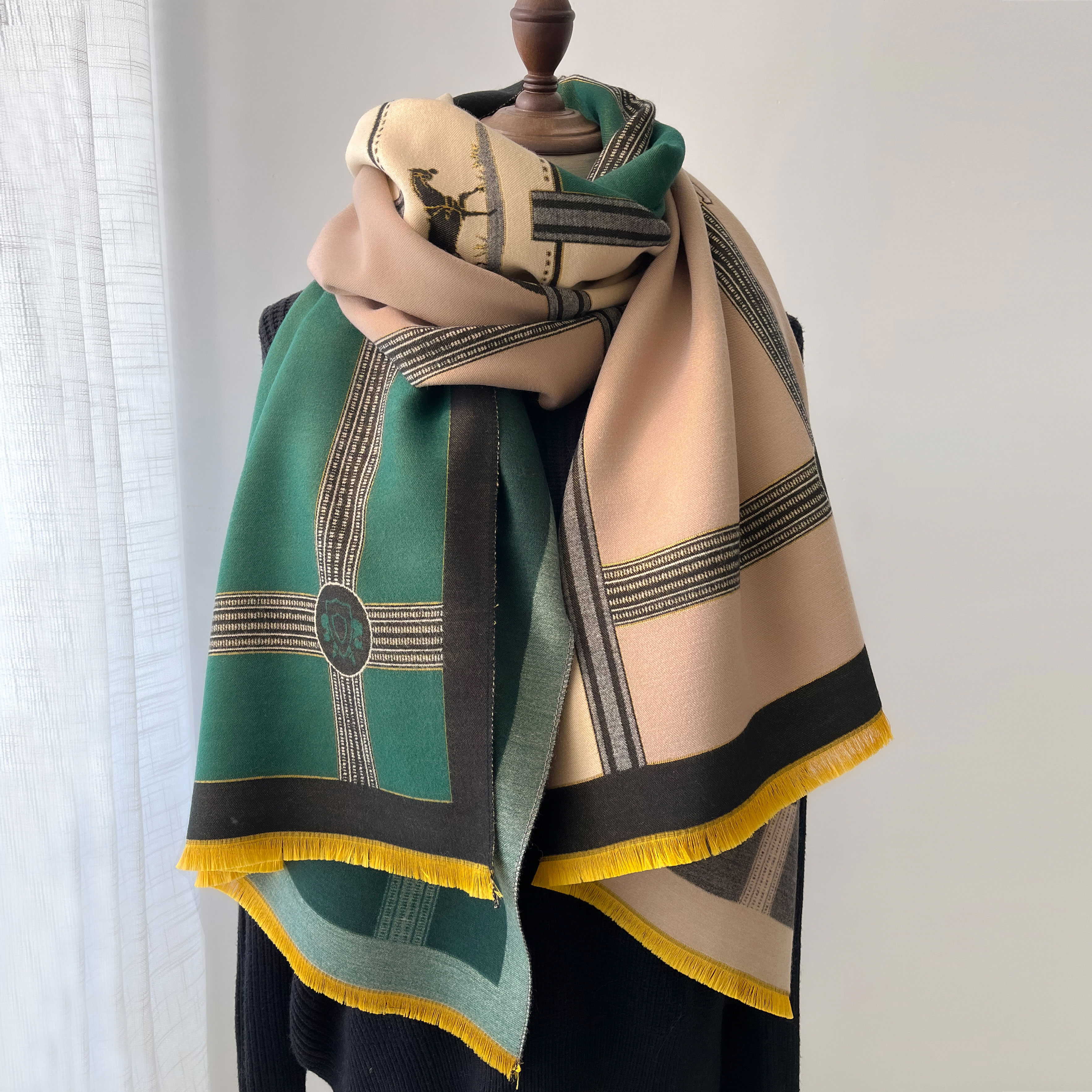 Winter Cashmere Scarf Women Lu - Woven Scarf Blanket のレビューと価格