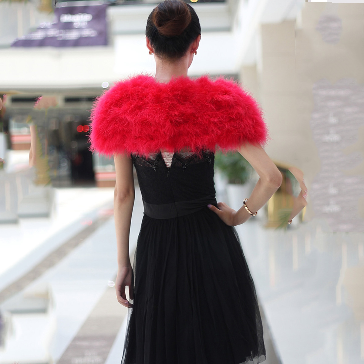 Women Ostrich Feather Boa Shaw - Stole Wedding Shawl のレビューと価格