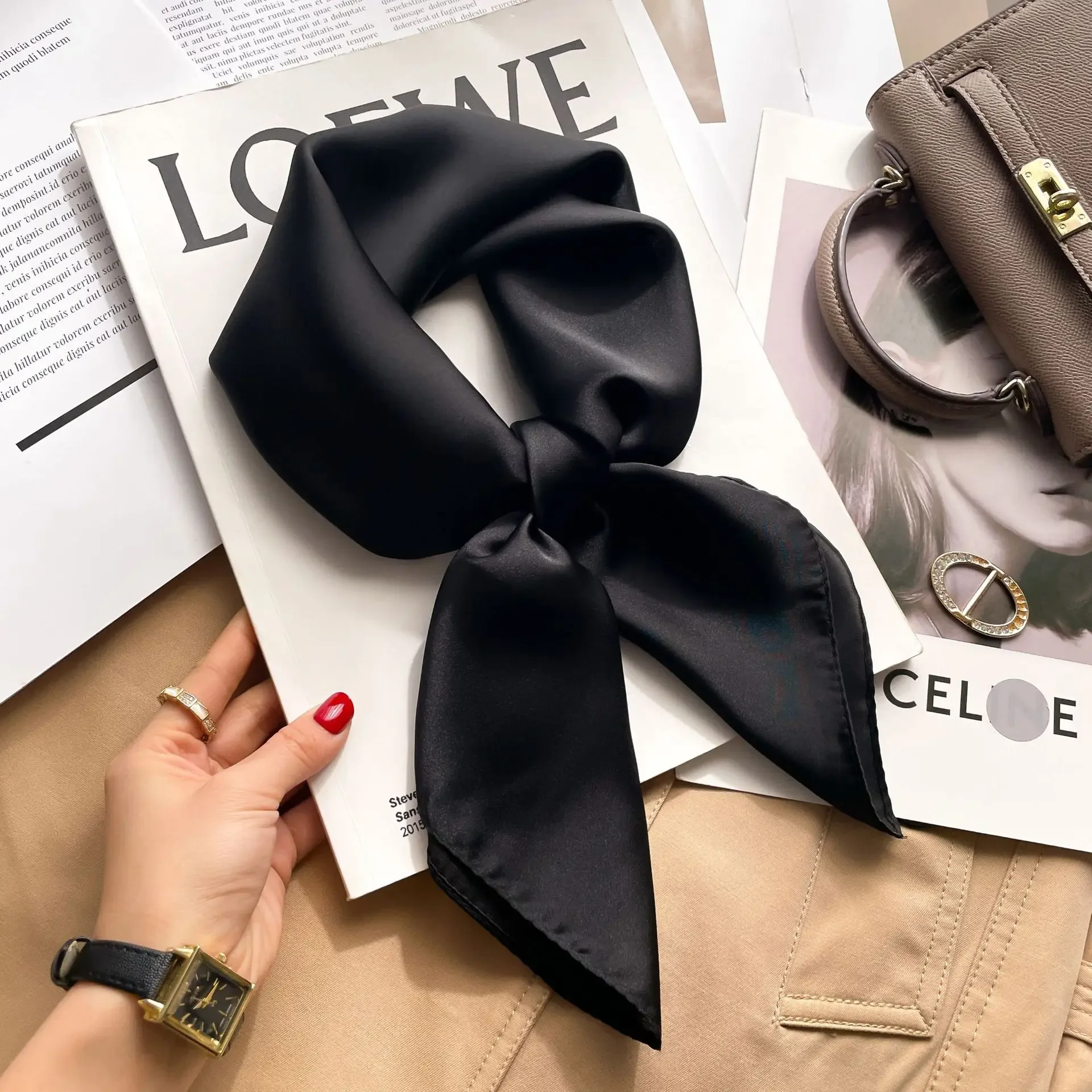 70cm Solid Colors Neckerchief  - Head Wrap Turban のレビューと価格