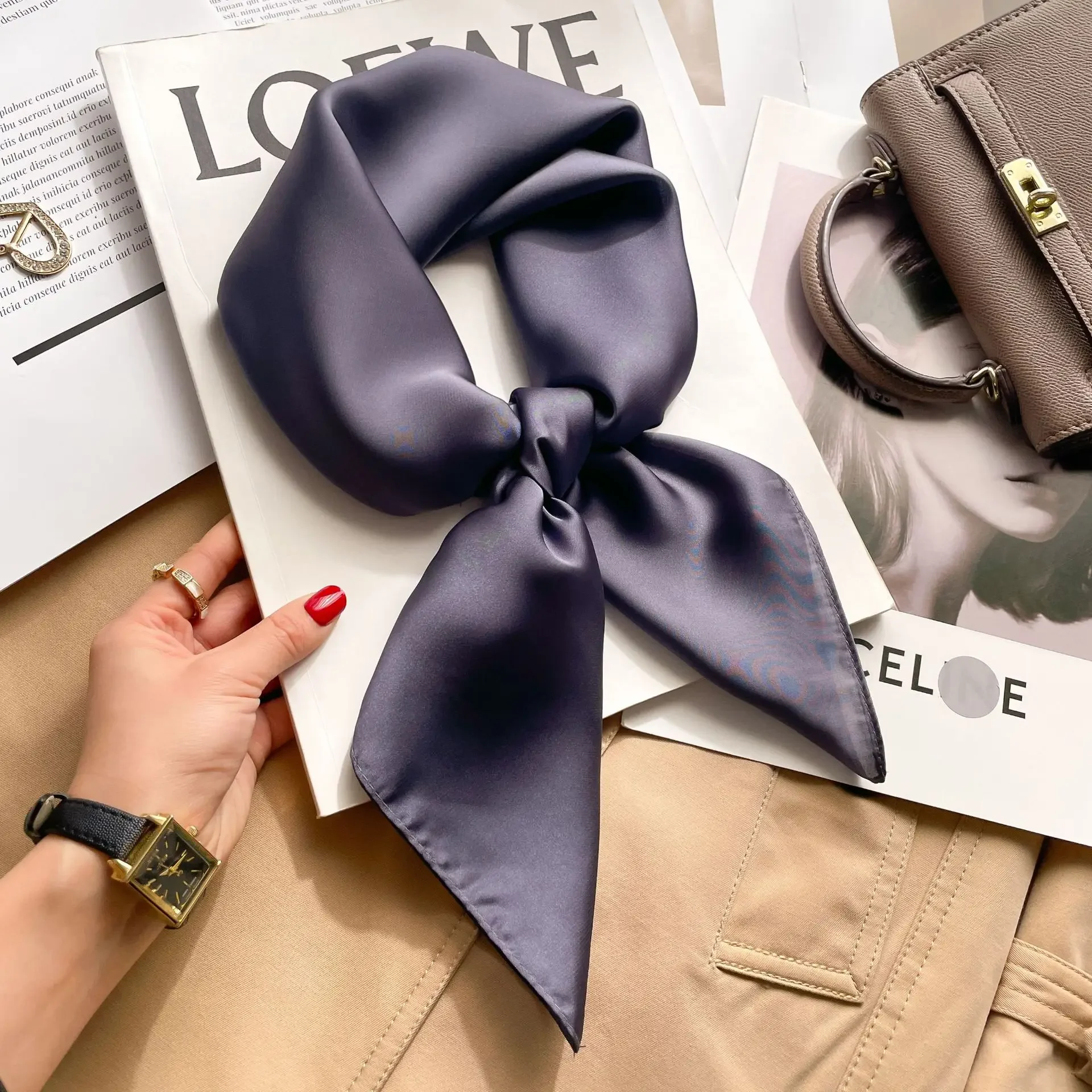 70cm Solid Colors Neckerchief  - Head Wrap Turban のレビューと価格