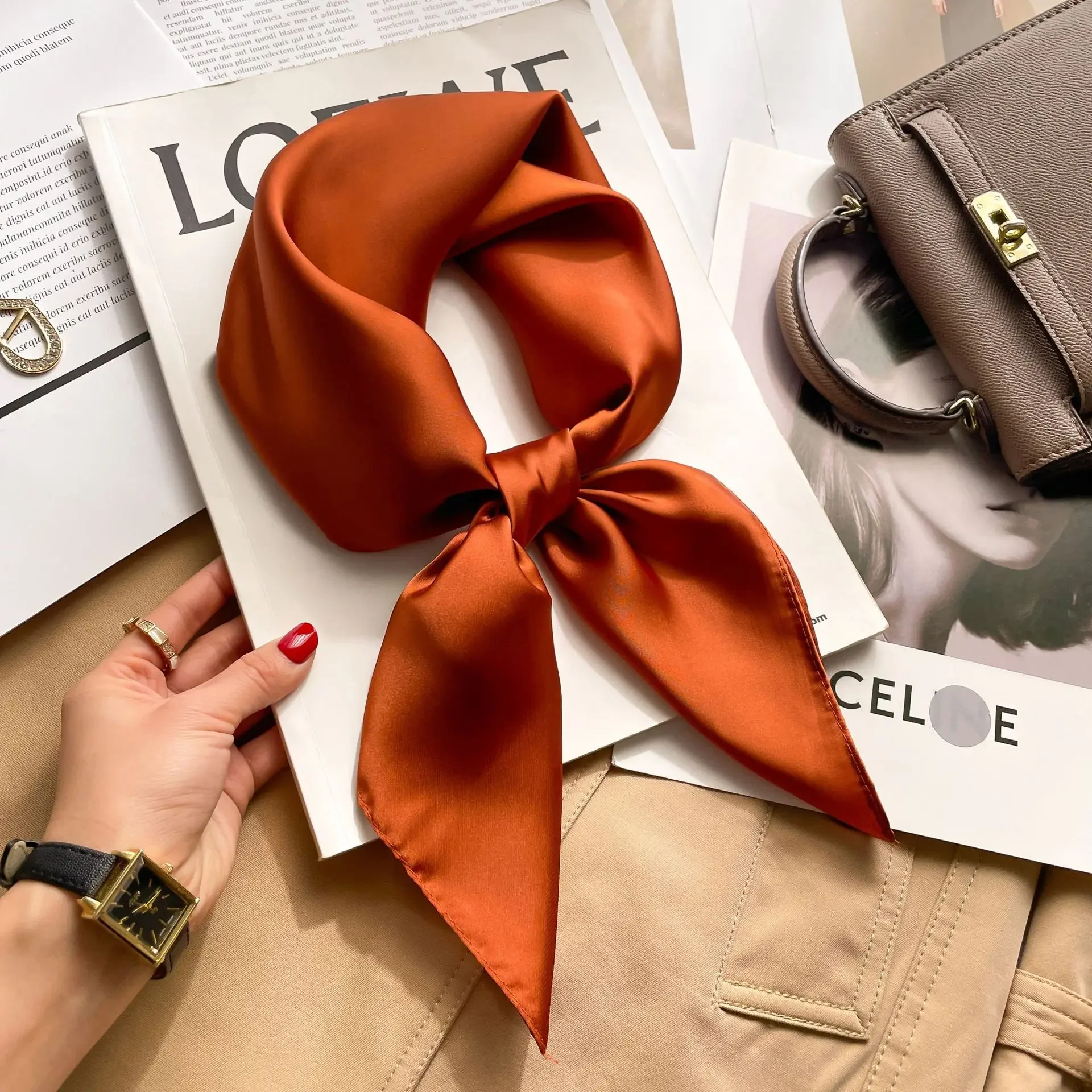 70cm Solid Colors Neckerchief  - Head Wrap Turban のレビューと価格