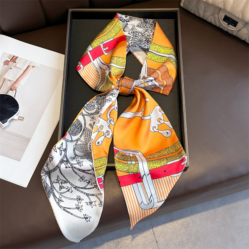 Women's Double-sided Print Sil - Ascot Neck Scarf のレビューと価格
