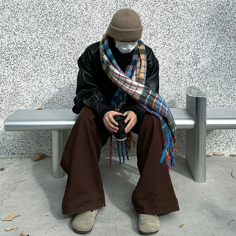 Vintage Colorful Plaid Cashmer - Muffler Men Wool のレビューと価格