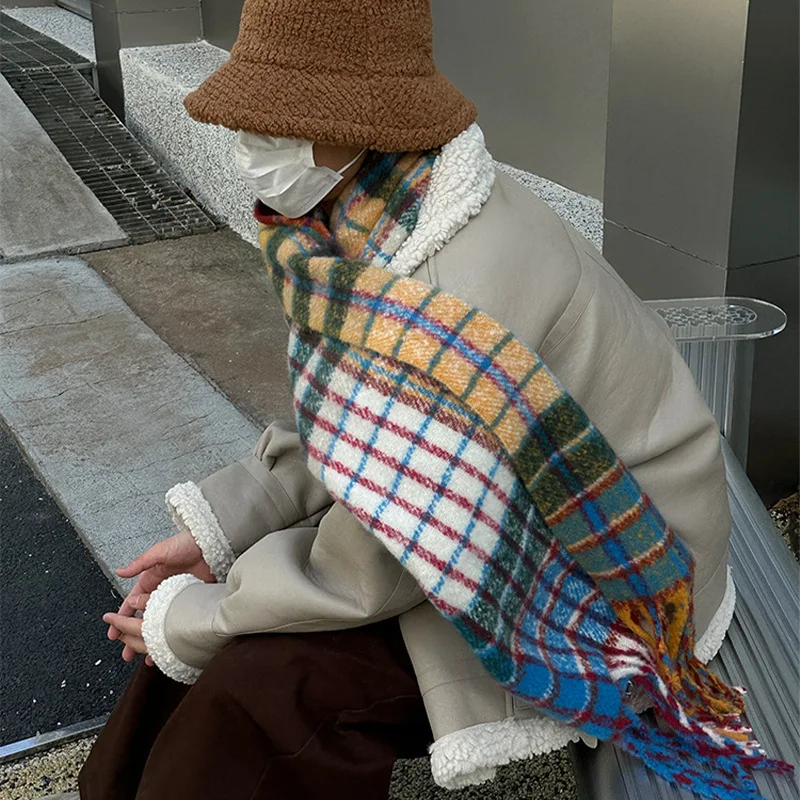 Vintage Colorful Plaid Cashmer - Muffler Men Wool のレビューと価格