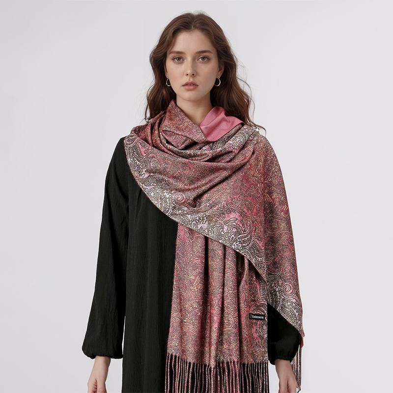 Luxury Paisley Pashmina Shawl  - Woven Scarf Blanket のレビューと価格