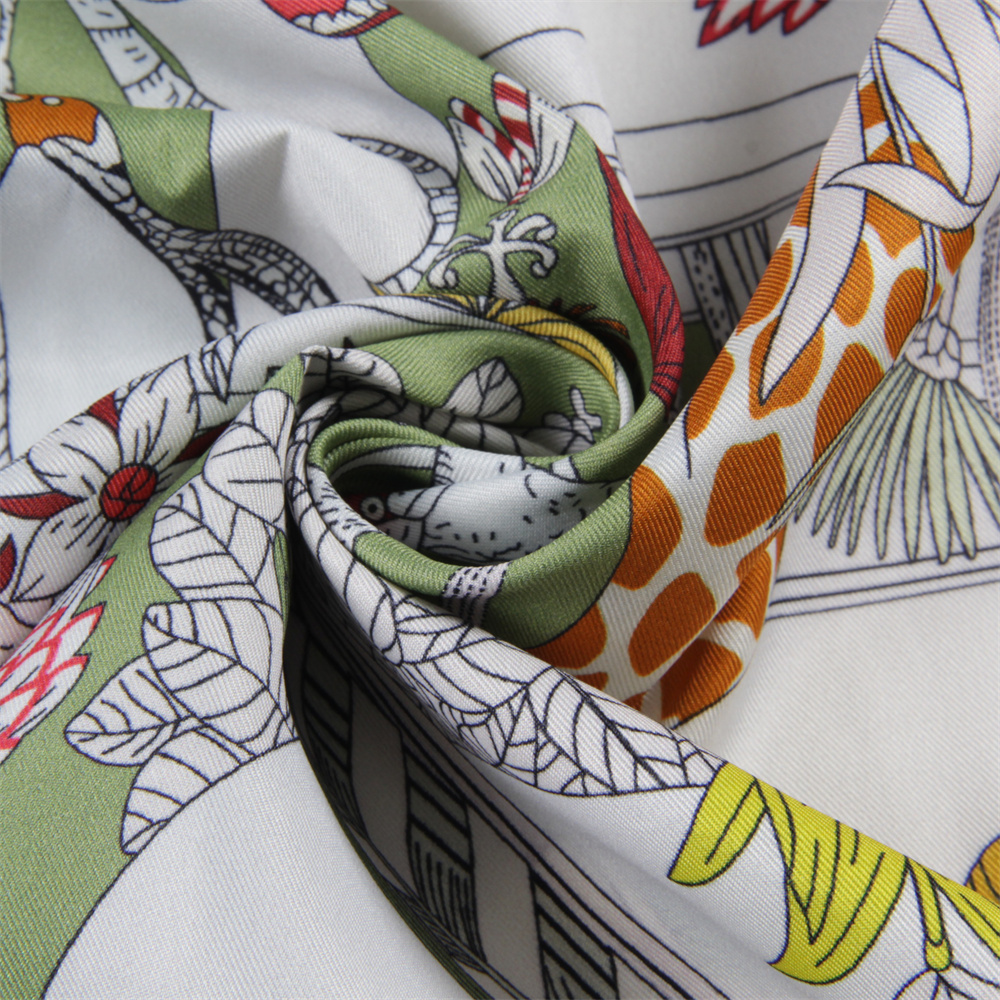 POBING Hand Rolled Twill Silk  - Scarf Silk Square のレビューと価格