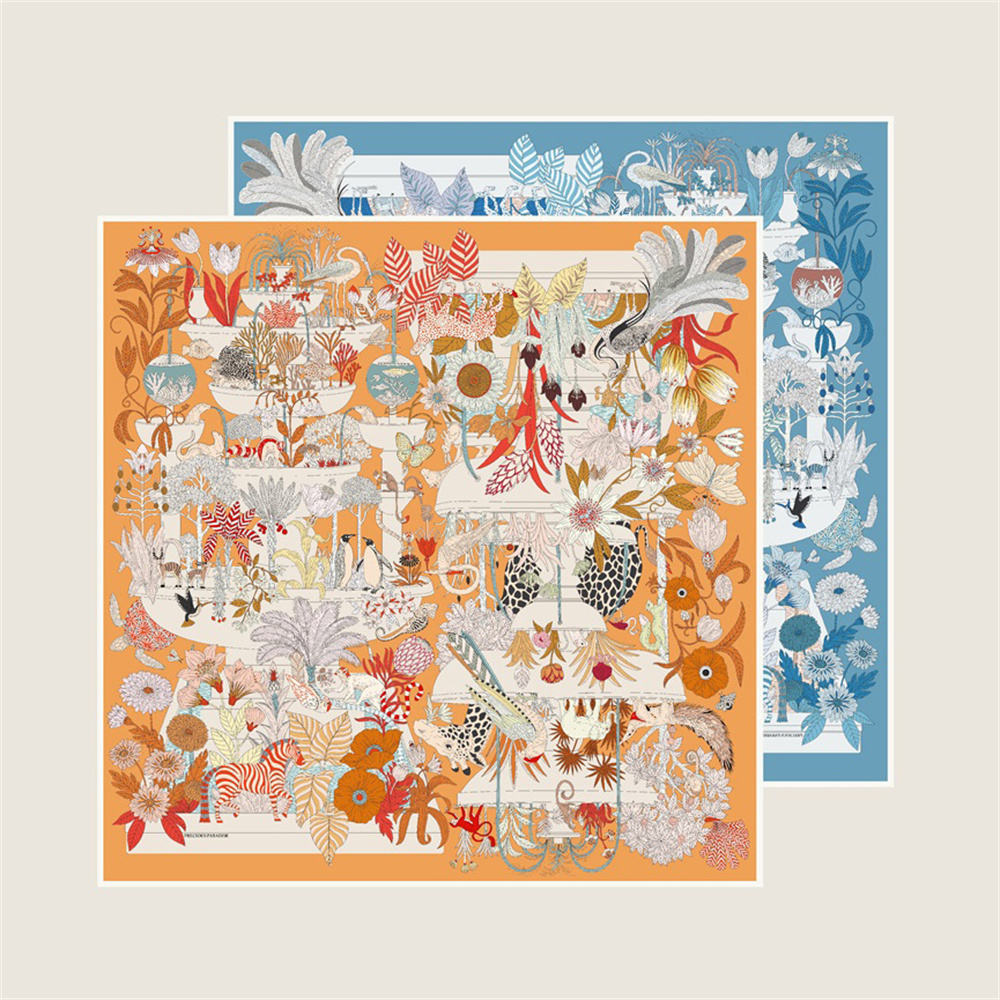 POBING Hand Rolled Twill Silk  - Scarf Silk Square のレビューと価格