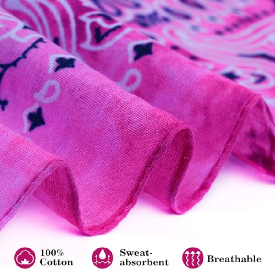 URATOT 6 Pack Tie Dye Bandana  - Handkerchief Cotton Men のレビューと価格