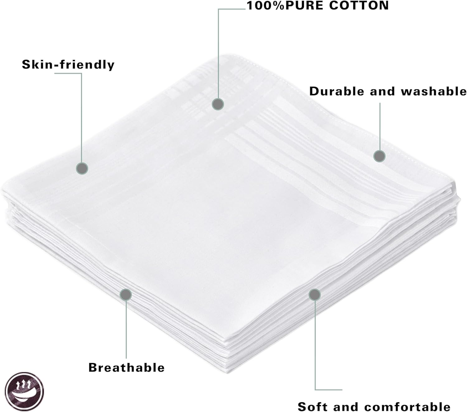 Men's Pure White 100% Cotton H - Handkerchief Cotton Men のレビューと価格