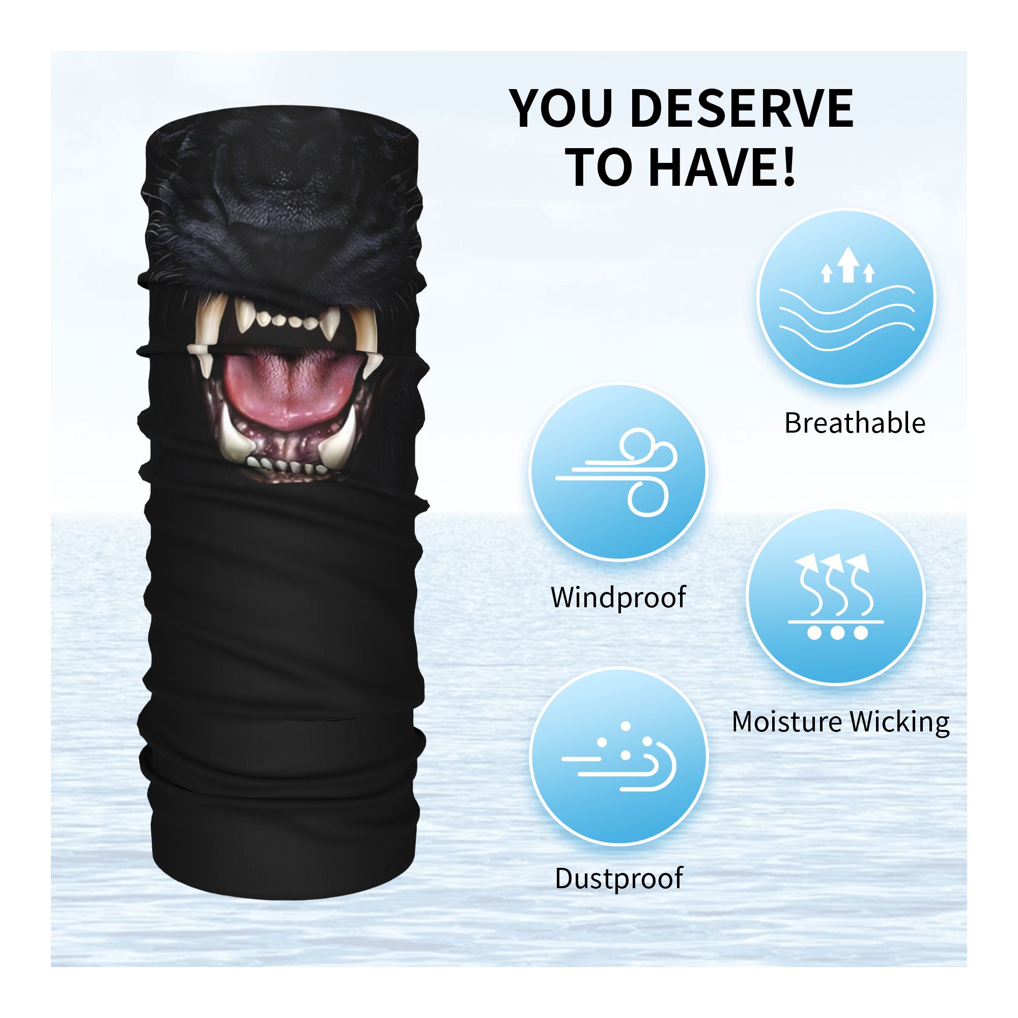 Custom Black Panther Animal He - Neck Warmer Tube のレビューと価格
