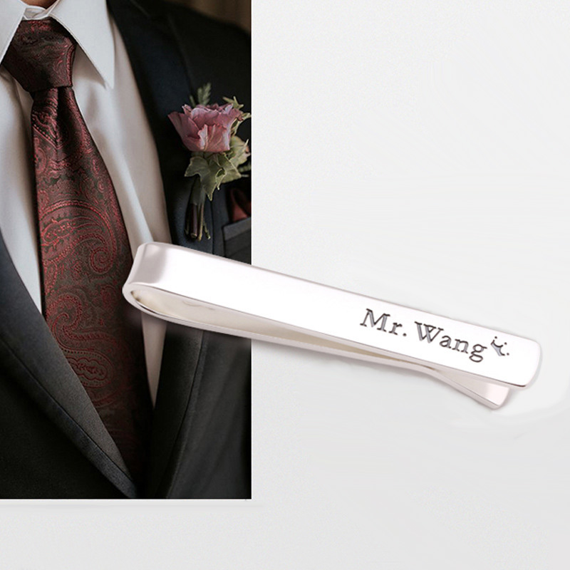 Amxiu Custom Name 925 Sterling - Tie Clip Silver のレビューと価格