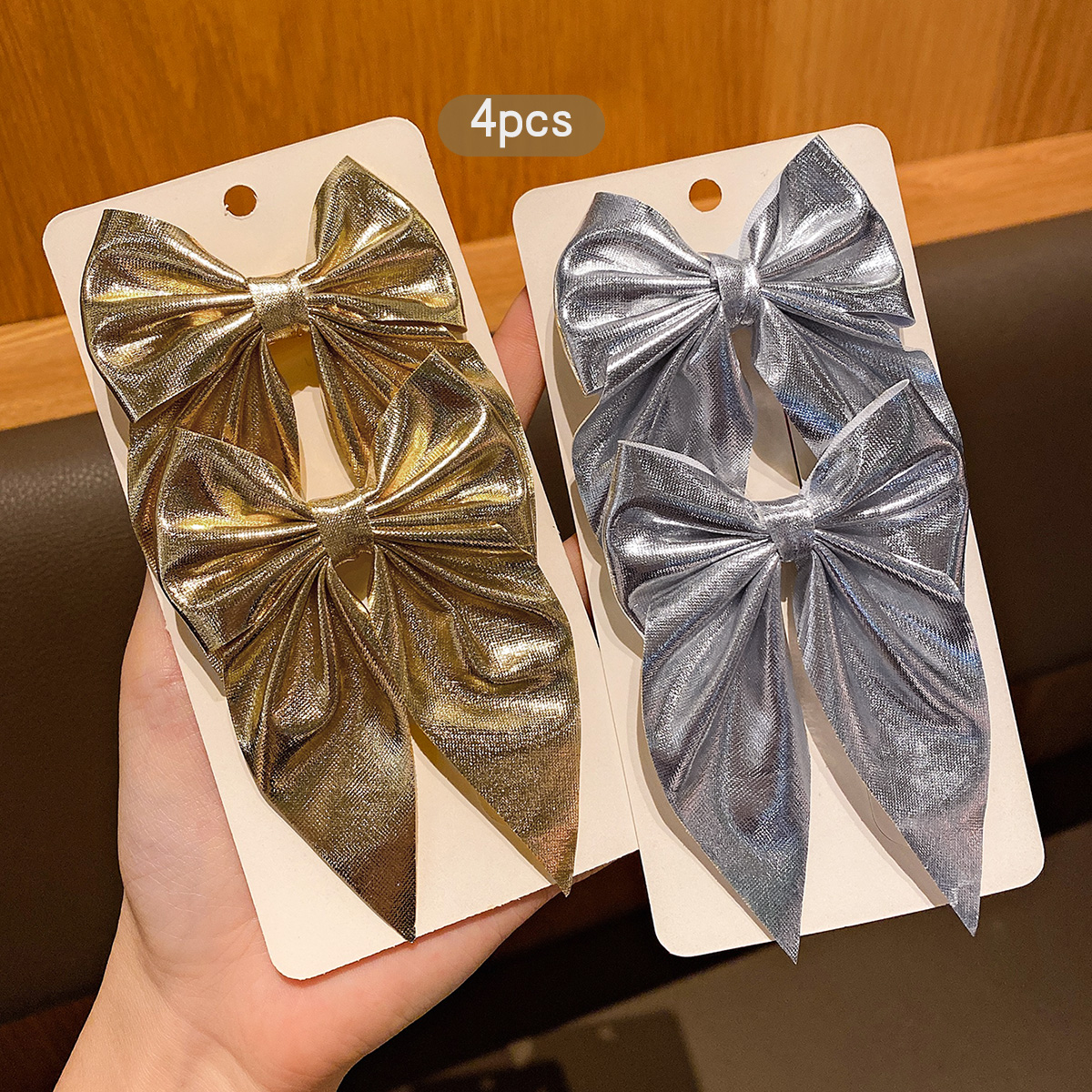 4 fashionable bow hair clips i - Tie Clip Silver のレビューと価格