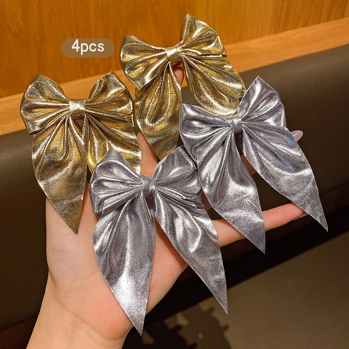 4 fashionable bow hair clips i - Tie Clip Silver のレビューと価格
