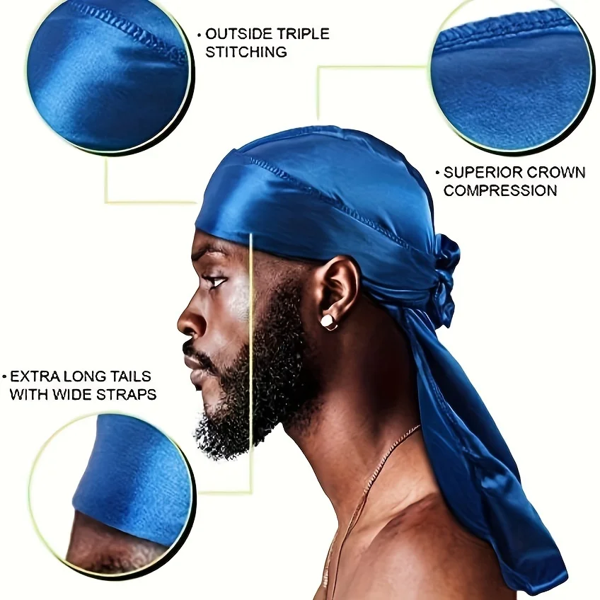 Men's Silk Durag Bonnet Bandan - Bandana Doo Rag のレビューと価格