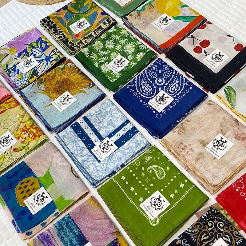 100% Cotton Square Scarf For W - Bandana Cotton のレビューと価格