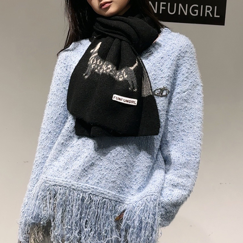 Korean Version Wool Blend Pupp - Muffler Men Wool のレビューと価格