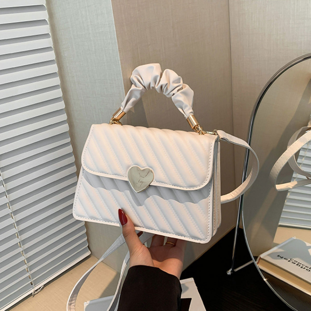 White fashion women's bag simp - Pocket Square Set のレビューと価格