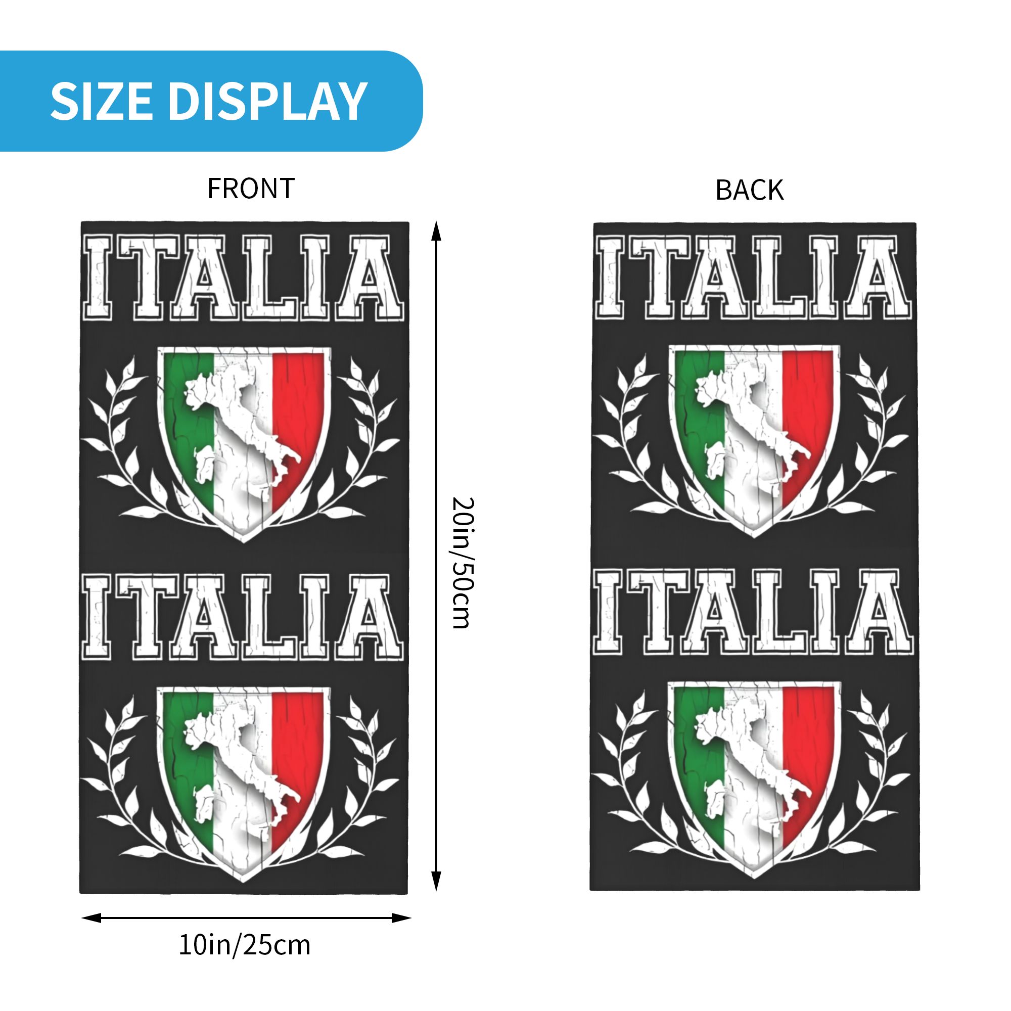 Custom Italy Flag Bandana Neck - Neck Warmer Tube のレビューと価格
