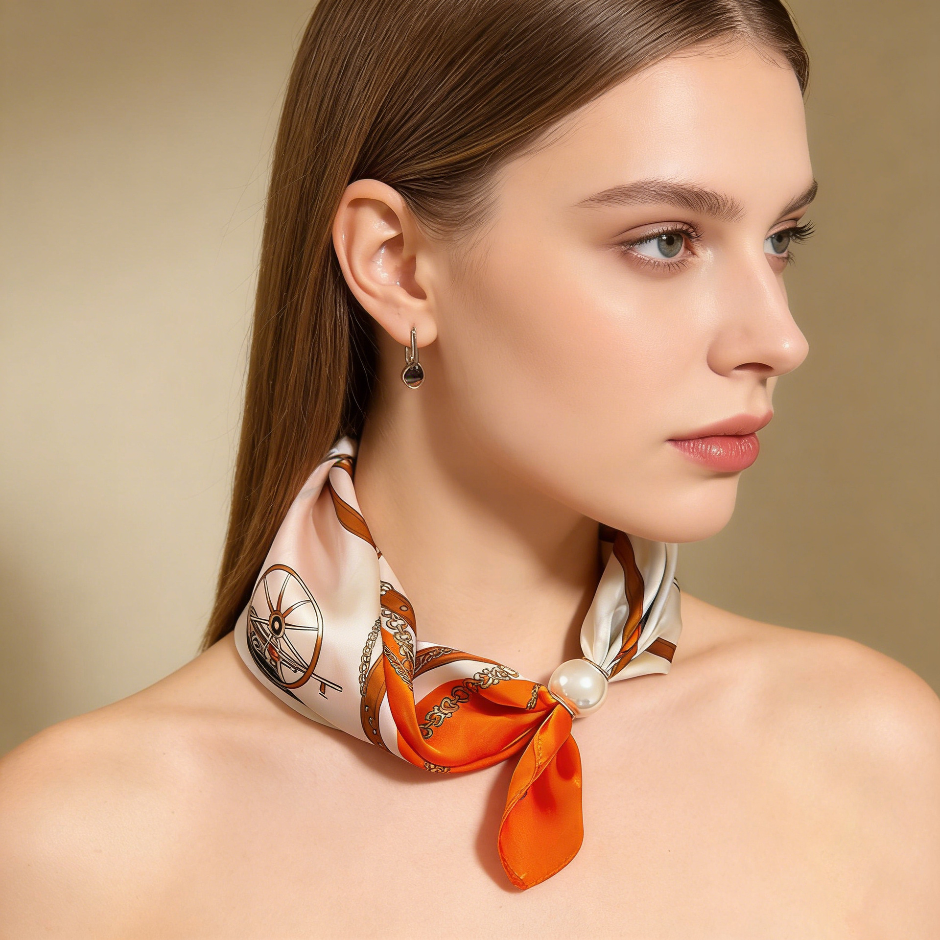Scarf Chain Silk Lazy Magnetic - Silk Neck Scarf のレビューと価格
