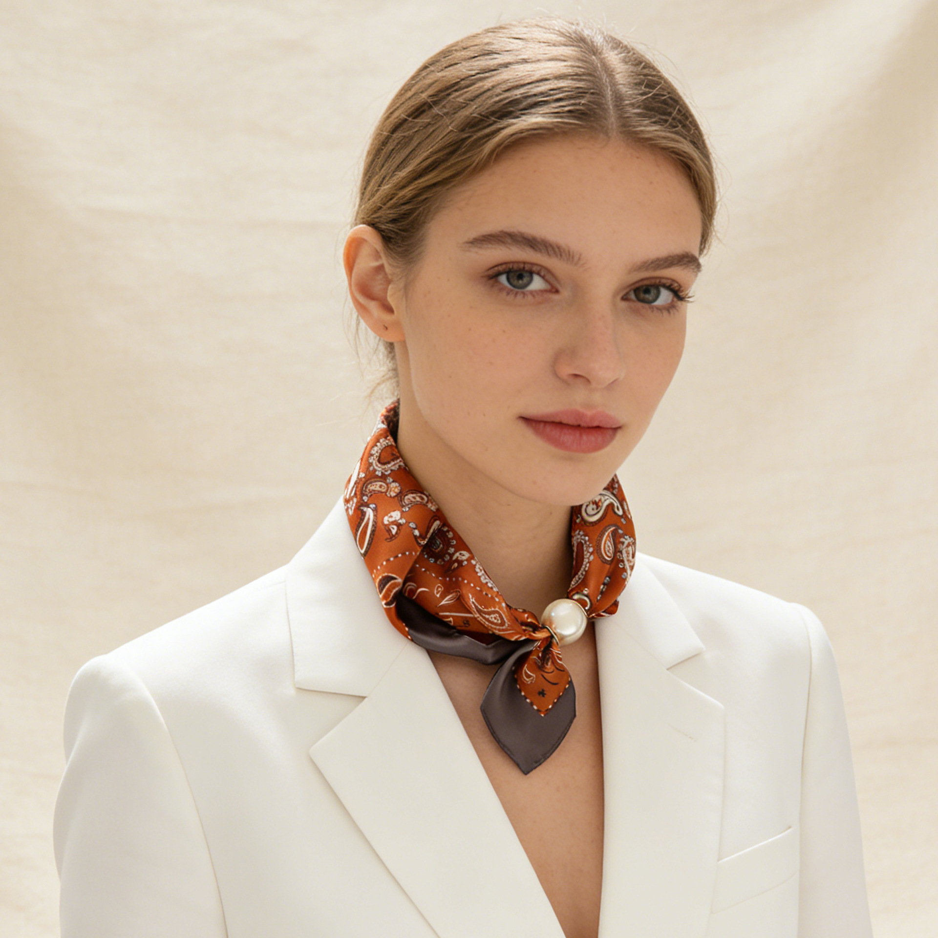 Scarf Chain Silk Lazy Magnetic - Silk Neck Scarf のレビューと価格