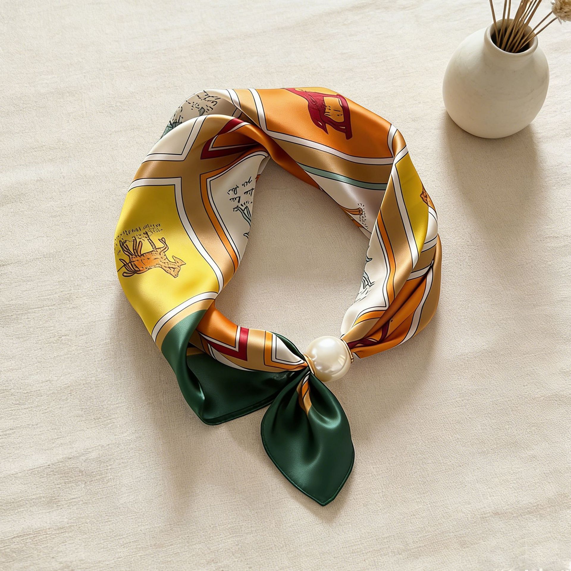 Scarf Chain Silk Lazy Magnetic - Silk Neck Scarf のレビューと価格